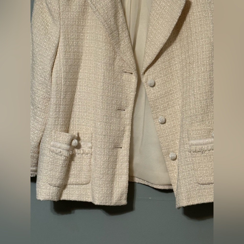 Talbots Ivory Textured Blazer - Picture 3 of 7